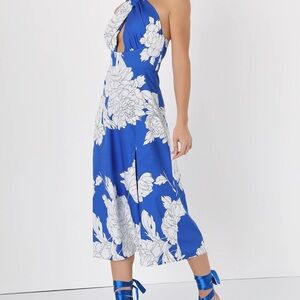 Lulus Blue Halter Midi Dress